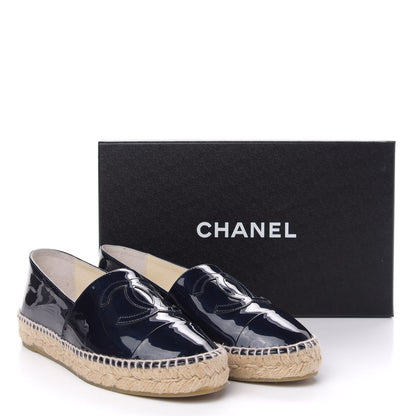 Chanel Patent CC Espadrilles 38 Navy 11 of 11