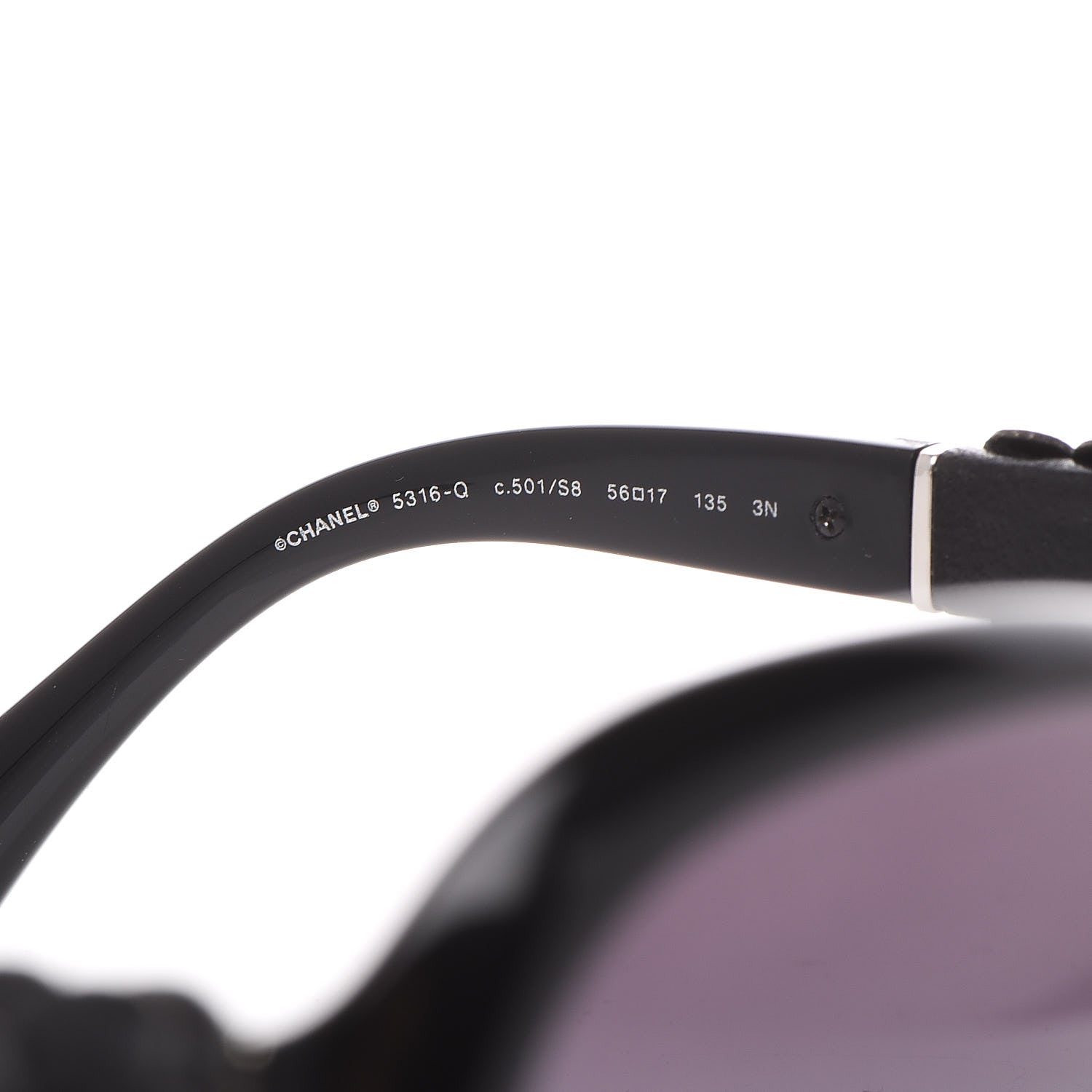 Chanel Lambskin Camellia CC Sunglasses 5316-Q Black 7 of 8