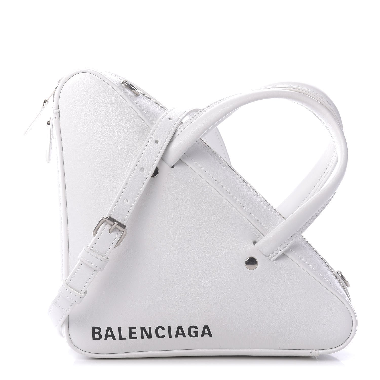 Balenciaga Calfskin XS Triangle Duffle White 1 of 10