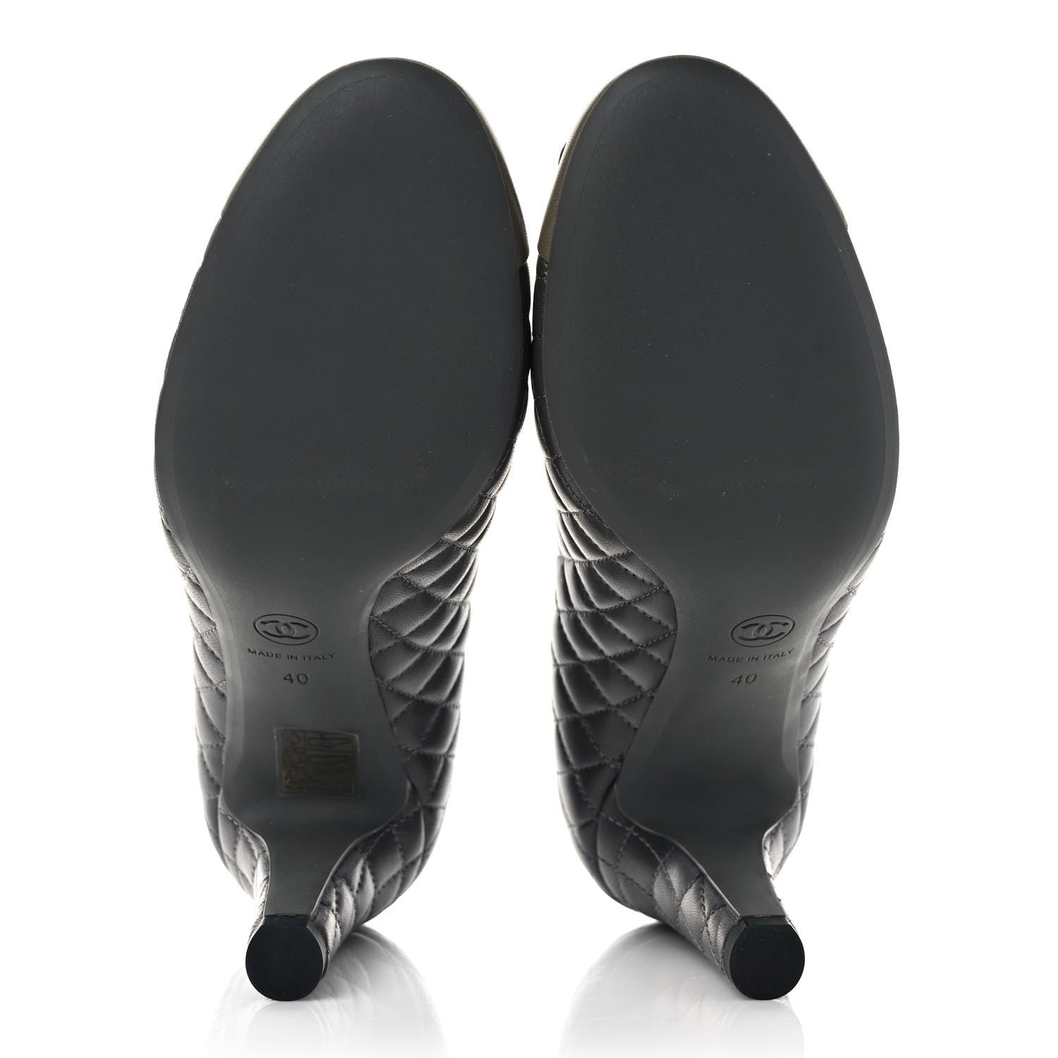Chanel Lambskin Quilted Camellia Pumps 40 Grey 5 of 7