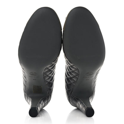 Chanel Lambskin Quilted Camellia Pumps 40 Grey 5 of 7