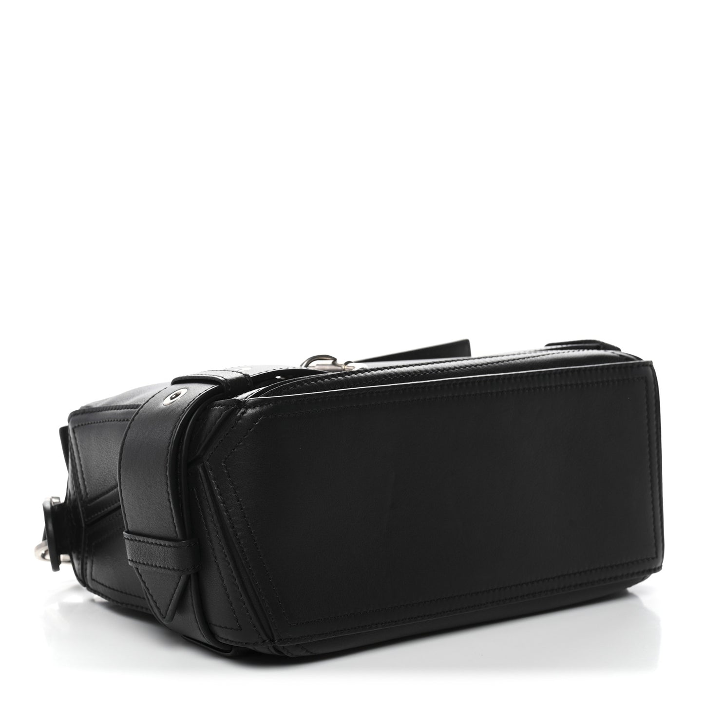 Shiny Calfskin Small Puzzle Biker Bag Black
