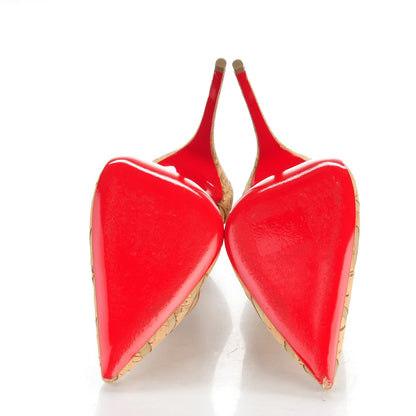 Christian Louboutin So Kate 120 Cork Devore Pumps 38 Noisette 5 of 9
