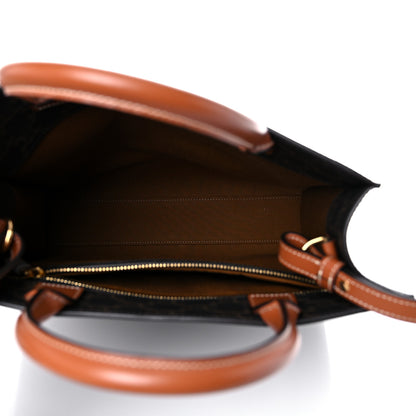 Celine Triomphe Canvas Calfskin Small Vertical Cabas Tan 7 of 9