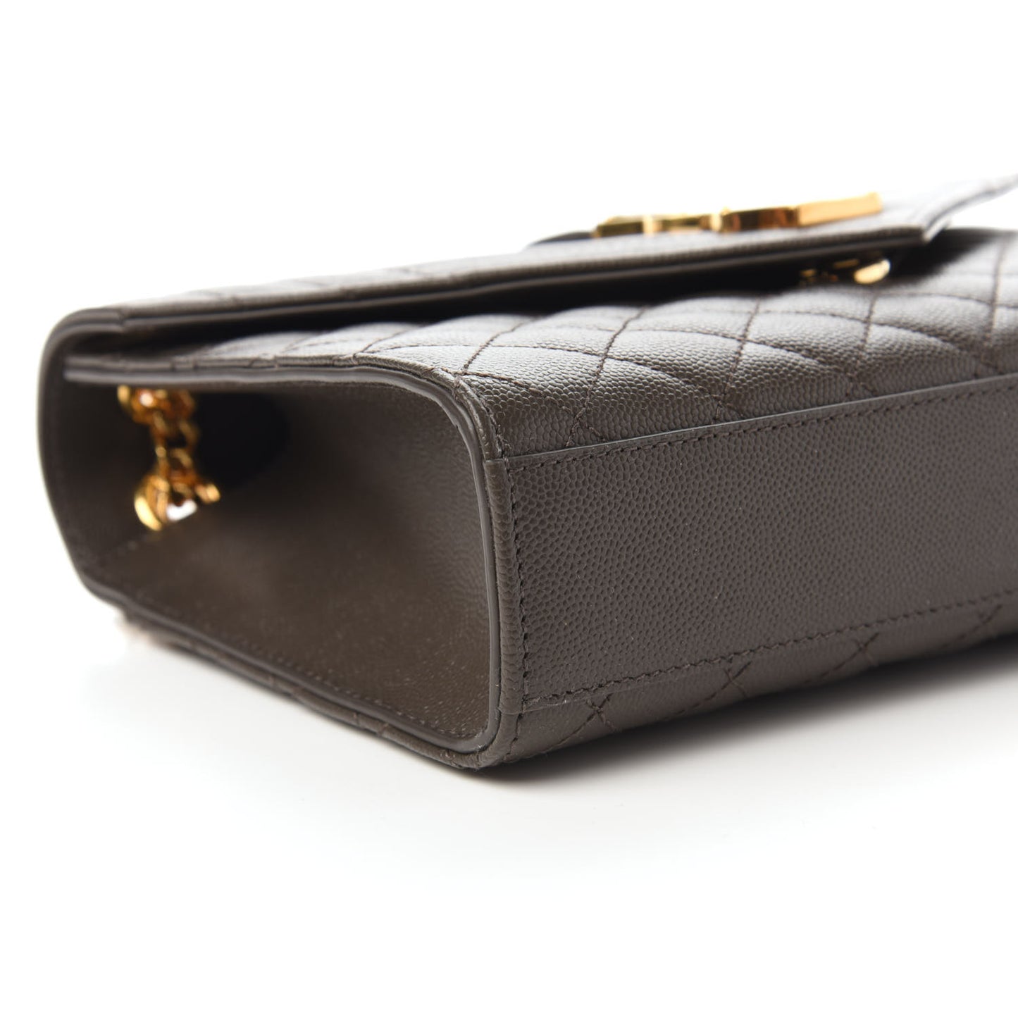Grain De Poudre Textured Mixed Matelasse Triquilt Medium Monogram Satchel Pebble
