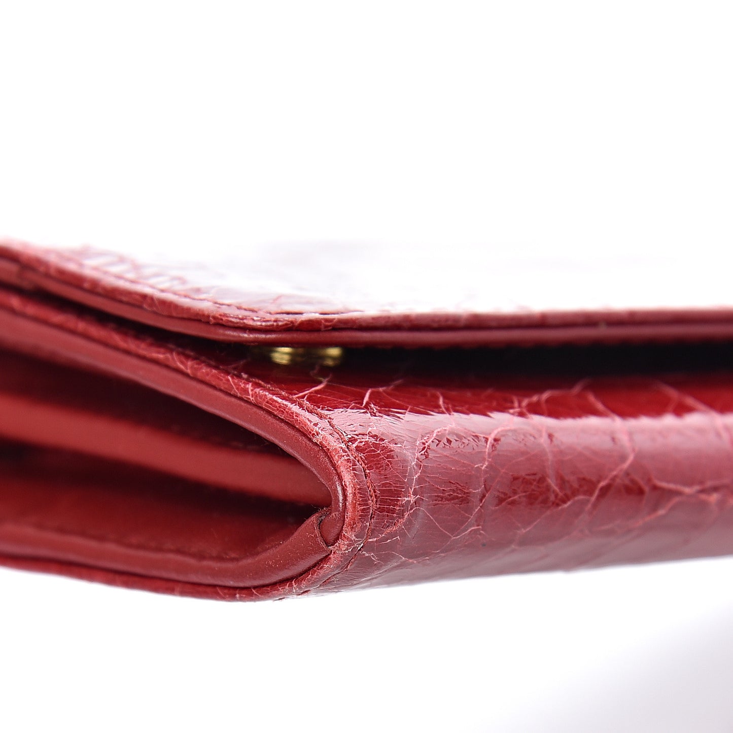 Embossed Crocodile Lux Continental Wallet Rubino