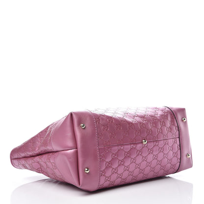 Gucci Metallic Soft Guccissima Large Heart Bit Charm Top Handle Tote Fresia Rose 4 of 15