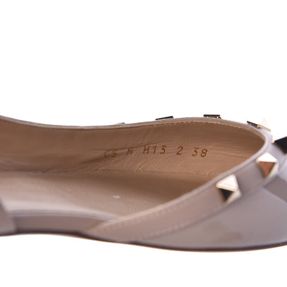 Valentino Garavani Patent Rockstud Slingback Flats 38 Poudre 8 of 9