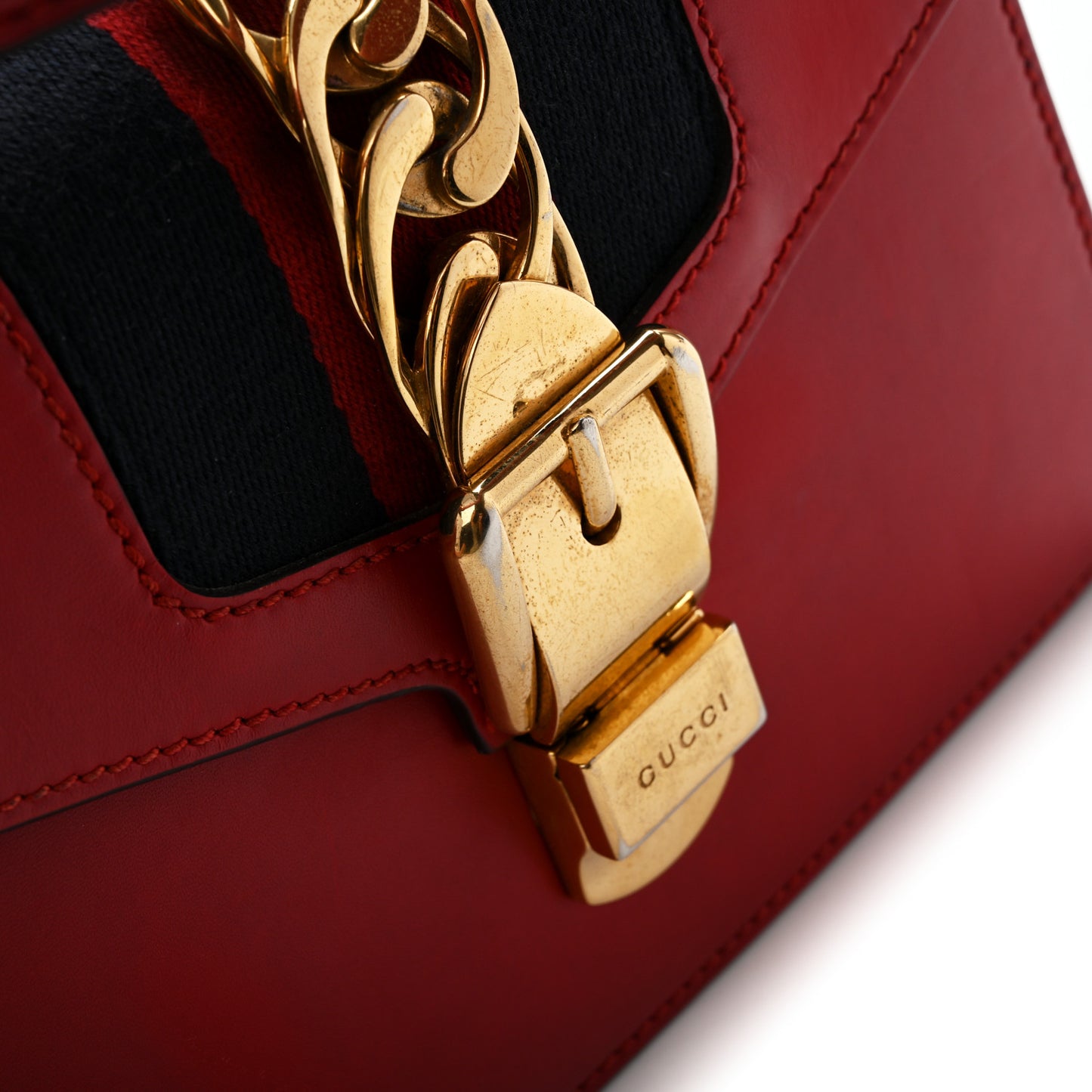 Calfskin Mini Sylvie Top Handle Bag Hibiscus Red