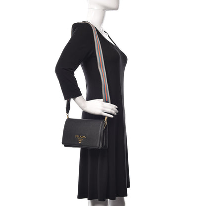 Prada Vitello Daino Flap Crossbody Black 2 of 11