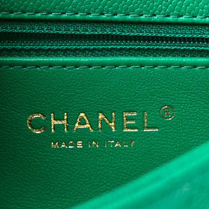 Chanel Caviar Quilted Sweetheart Flap Green 5 of 11