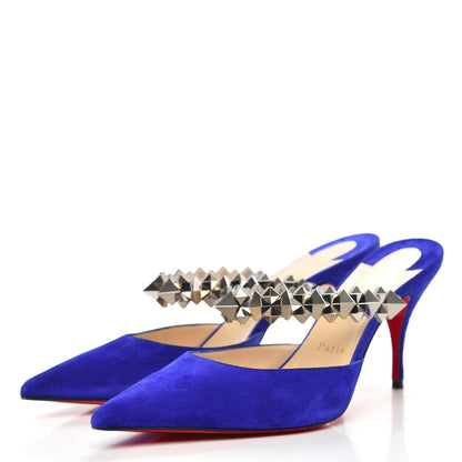 Christian Louboutin Veau Velours Specchio Planet Choc 80 Mule 40.5 Elixir 3 of 8
