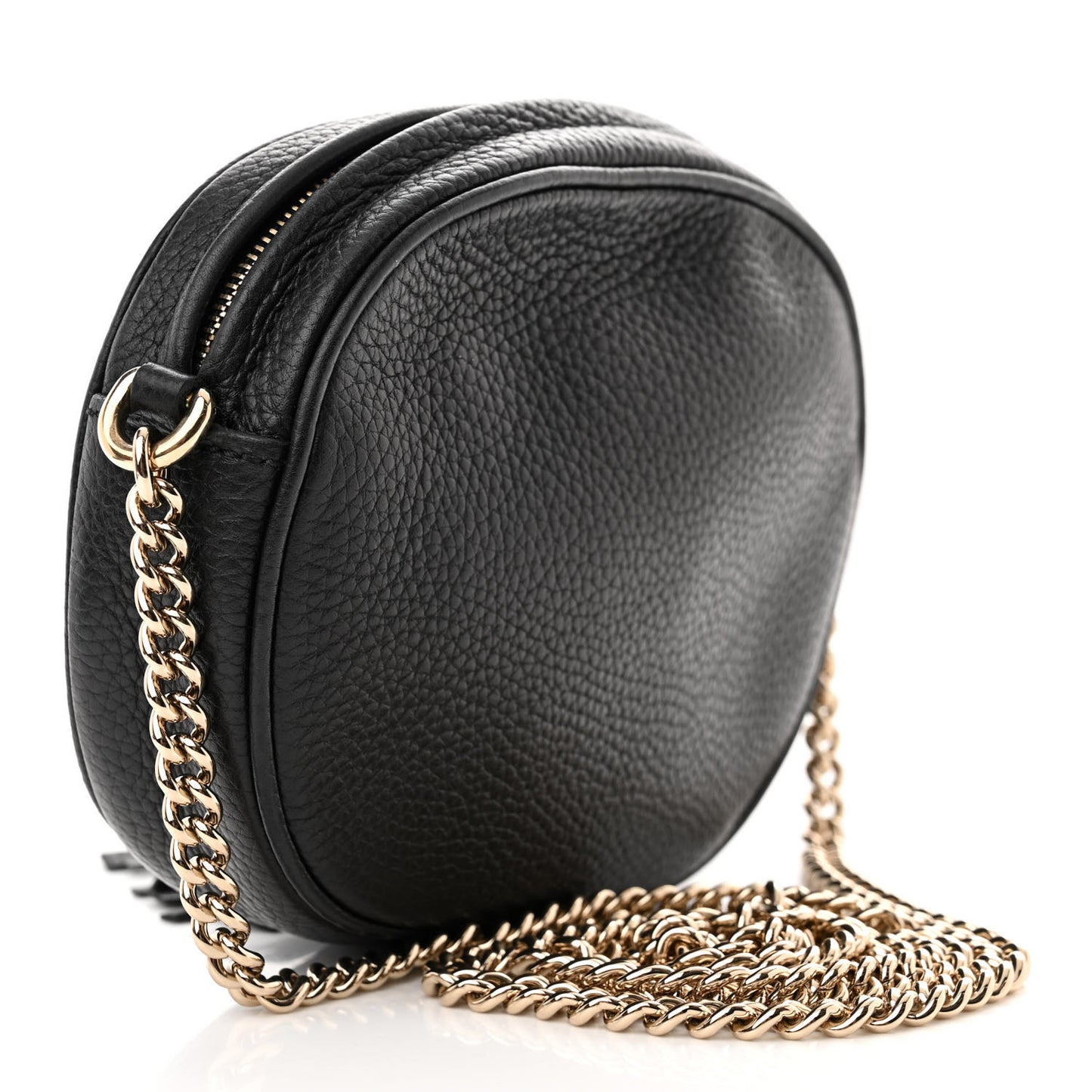 Pebbled Calfskin Mini Soho Chain Bag Black
