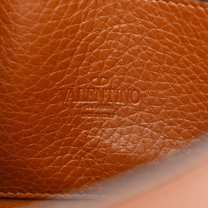 Valentino Garavani Pebbled Calfskin Medium Rockstud Flip Lock Crossbody Bag Saddle Brown 6 of 9