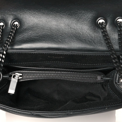 Saint Laurent Calfskin Y Quilted Monogram Small Loulou Chain Satchel Black 7 of 10