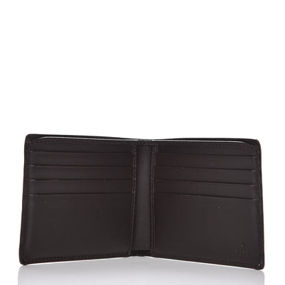 Gucci GG Supreme Monogram Selleria Calfskin Web New Web Bi-Fold Wallet Beige Ebony Cocoa 5 of 9