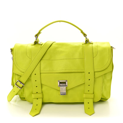 Proenza Schouler Lambskin Medium PS1 Satchel Sulfur 1 of 9