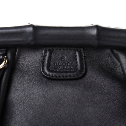 Gucci Calfskin Bamboo Frame Top Tassel Clutch Black 8 of 11