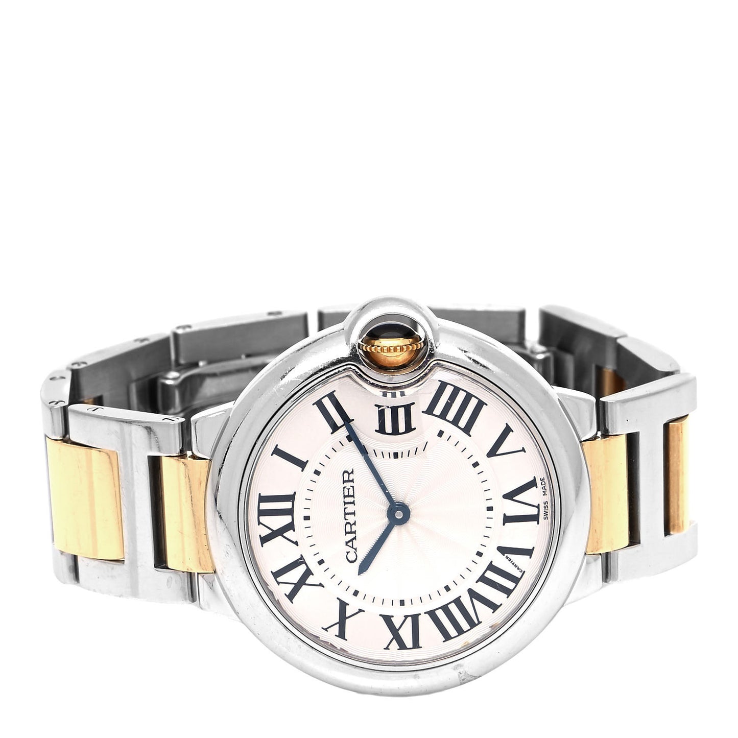 Stainless Steel 18K Yellow Gold 36mm Ballon Bleu De Cartier Quartz Watch