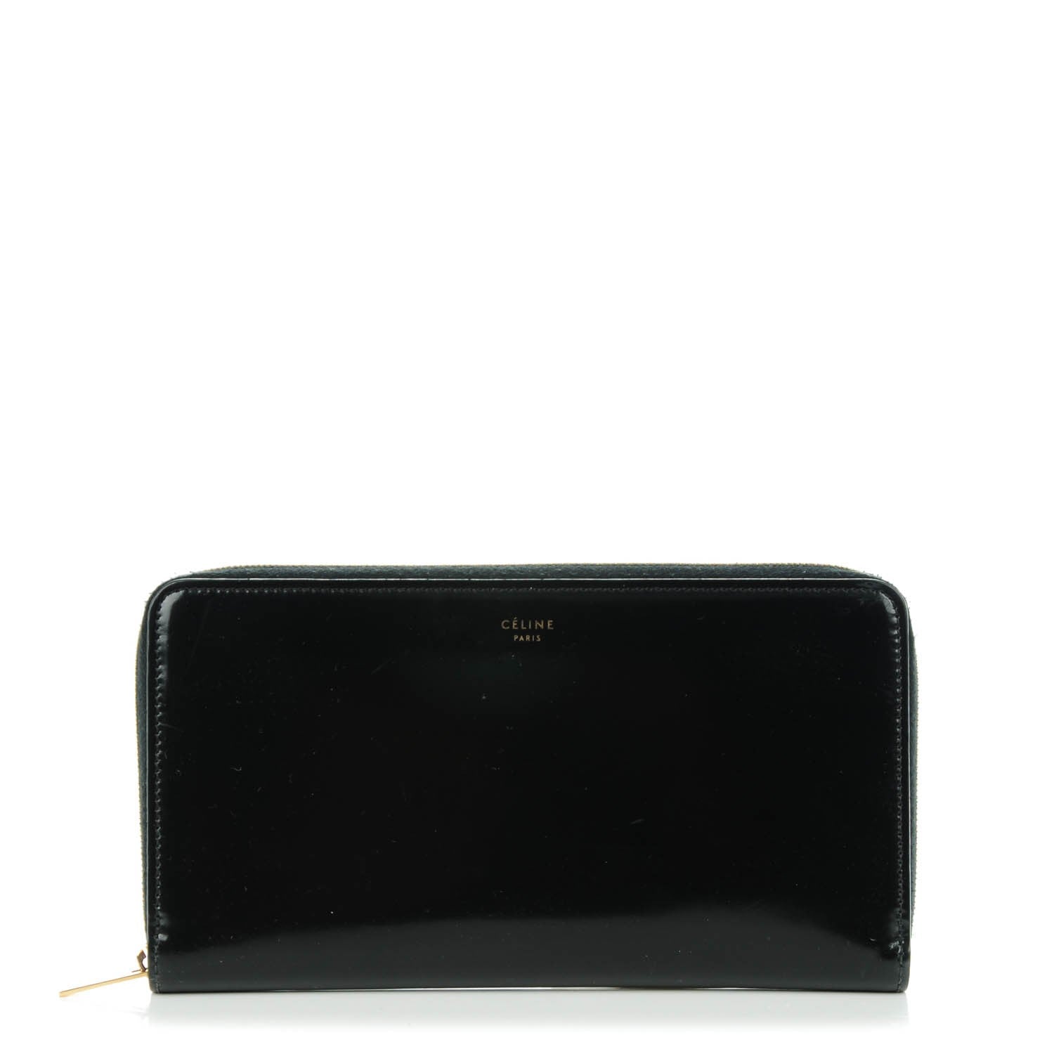 Celine Spazzolato Calfskin Large Zip Around Multifunction Wallet Black 1 of 7