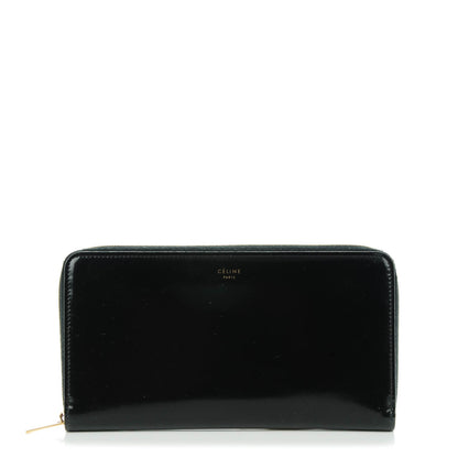 Celine Spazzolato Calfskin Large Zip Around Multifunction Wallet Black 1 of 7