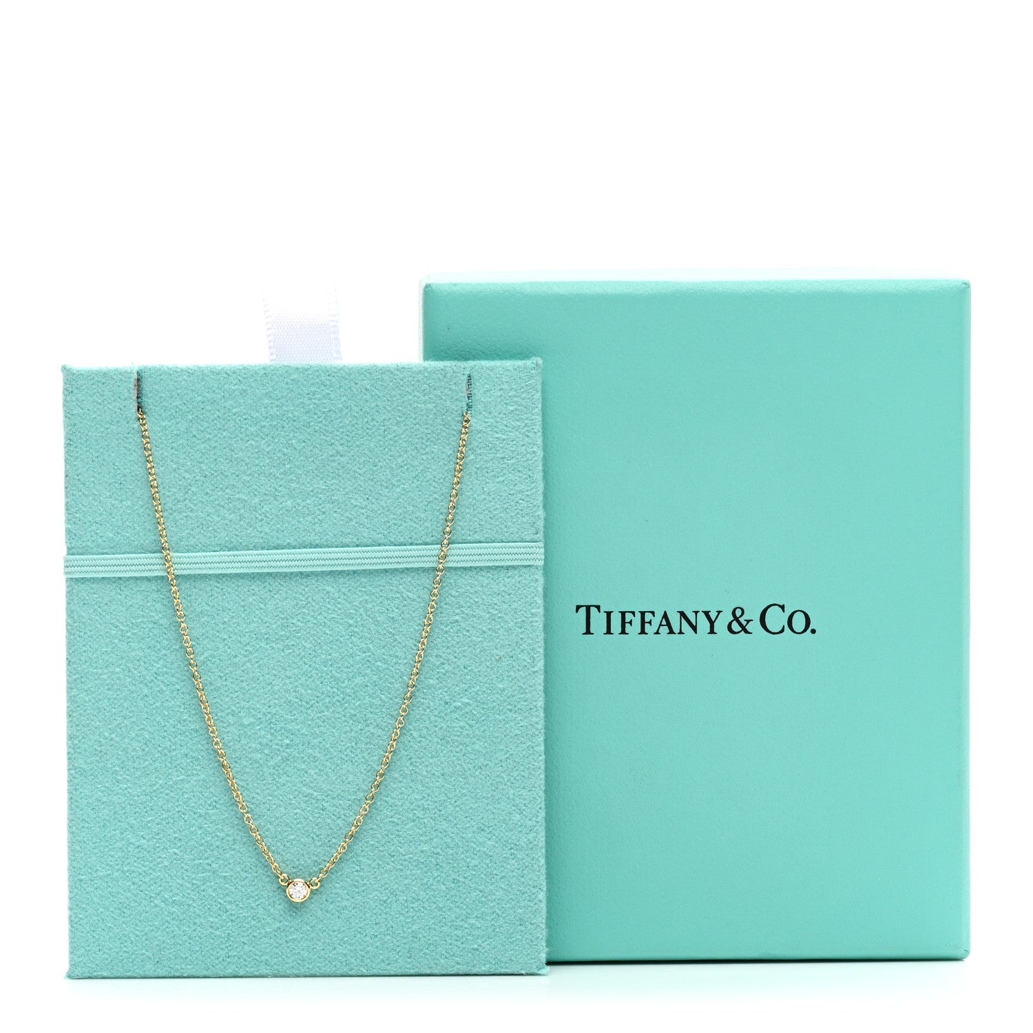 Tiffany 18K Yellow Gold Diamond .05ct Elsa Peretti Diamonds by the Yard Pendant Necklace 5 of 5