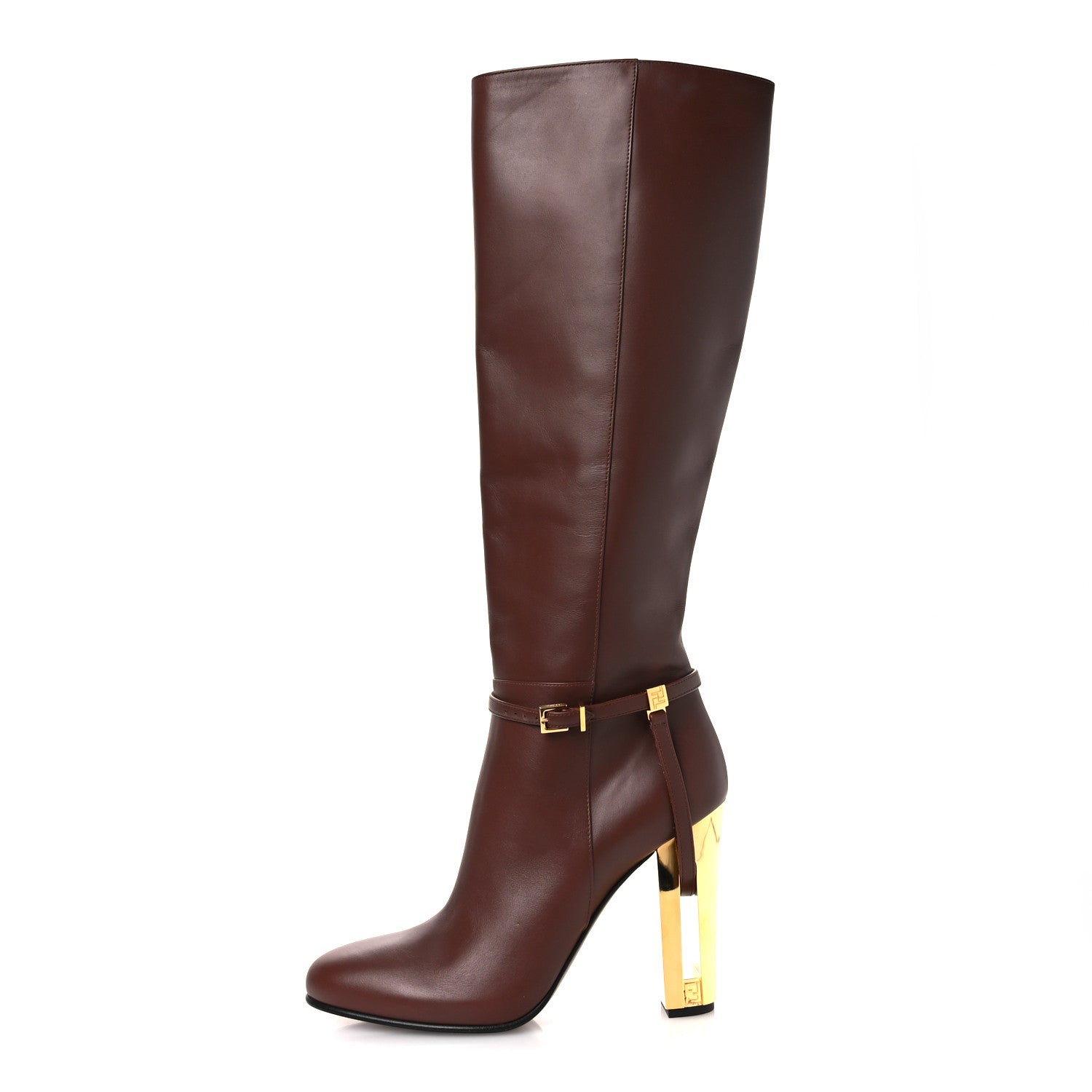 Fendi Vitello Delfina Knee High Boots 41 Acorn 1 of 14