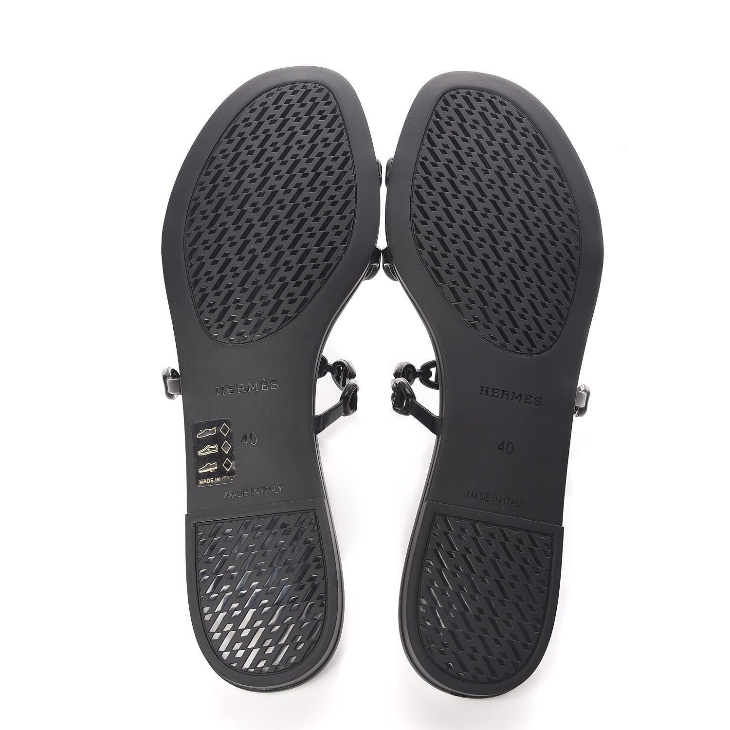 Hermes Rubber Chaine d'Ancre Rivage Sandals 40 Black 5 of 8
