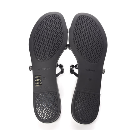 Hermes Rubber Chaine d'Ancre Rivage Sandals 40 Black 5 of 8