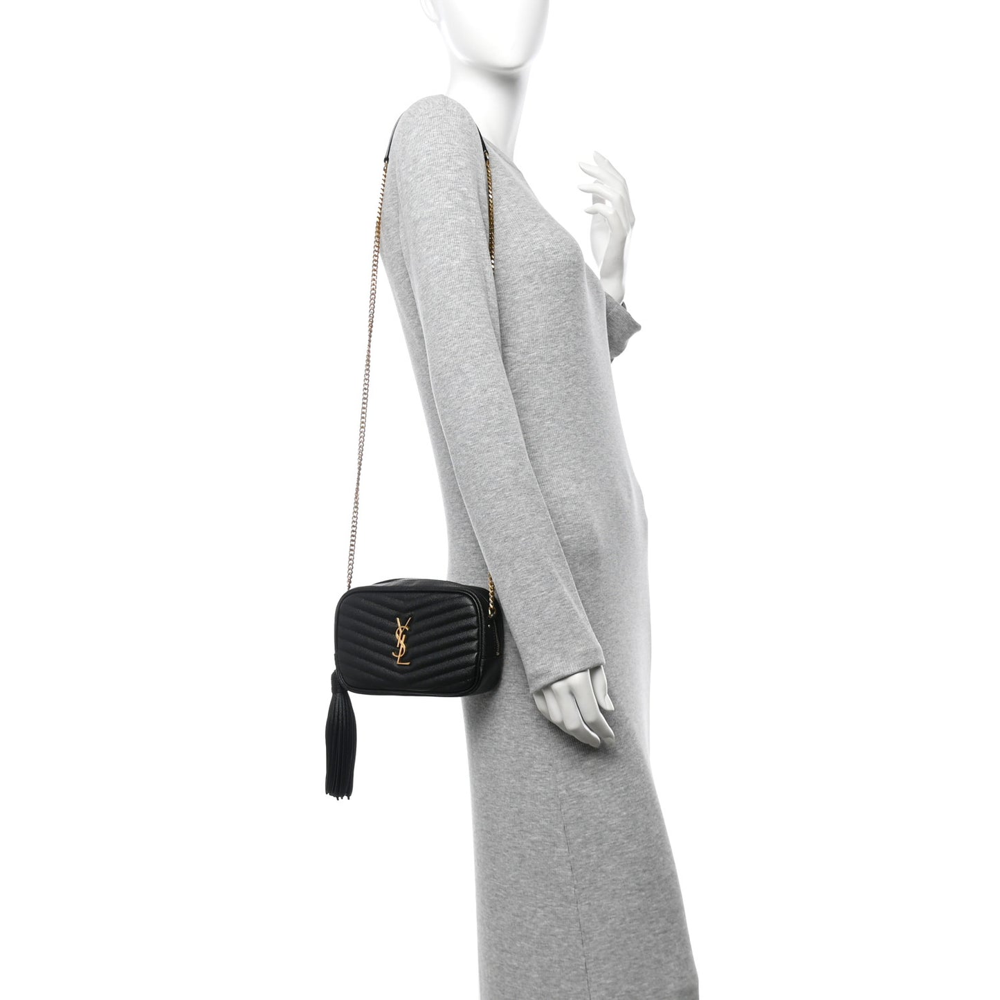 Grain De Poudre Matelasse Monogram Mini Lou Camera Bag Black