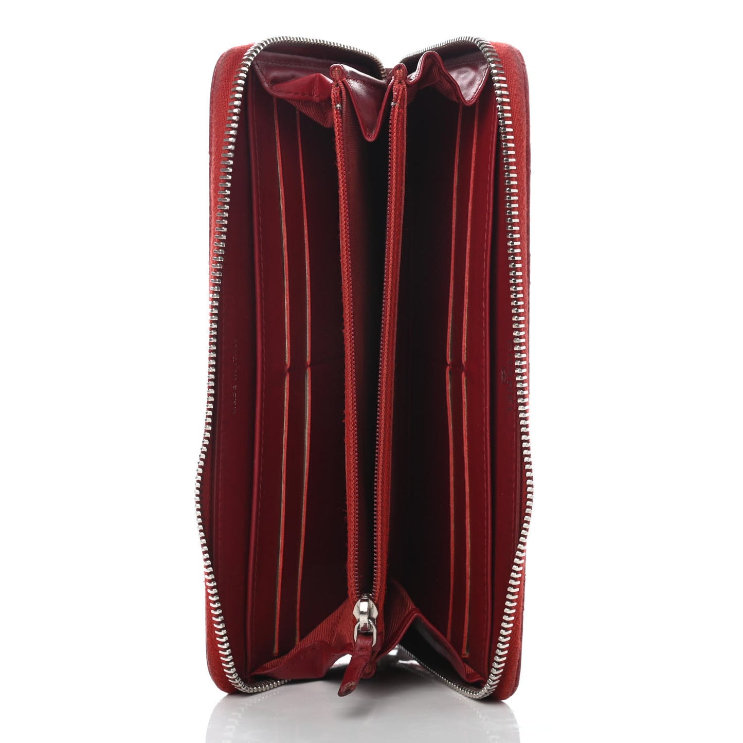 Caviar Quilted Large Gusset Zip Around Wallet Red