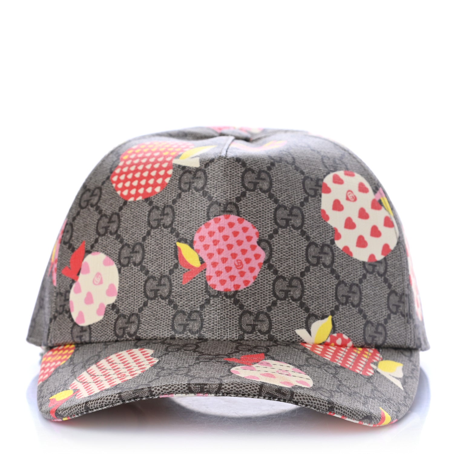 Gucci GG Supreme Monogram Les Pommes Baseball Hat M Beige Multicolor 3 of 9