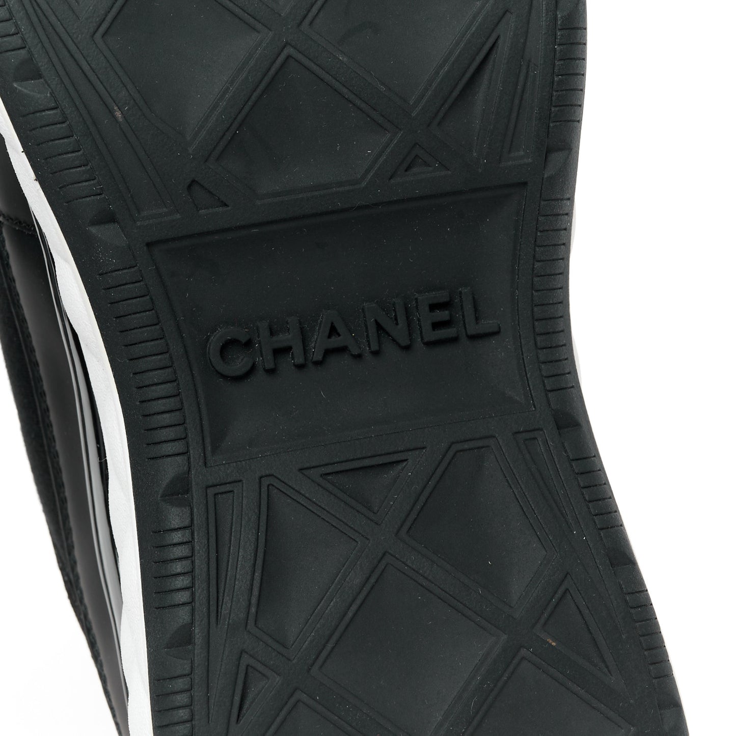 Velvet Calfskin Mixed Fibers CC Sneakers 40.5 Black