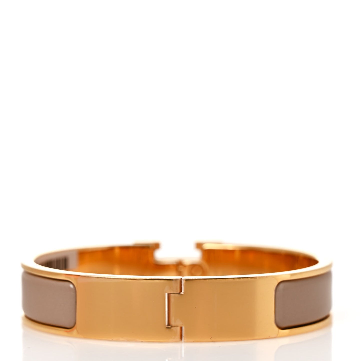 Enamel Narrow Clic Clac H Bracelet PM Marron Glace
