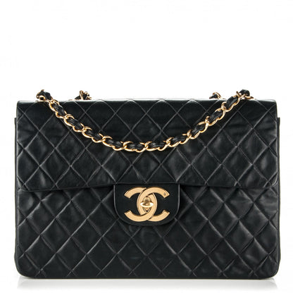 Chanel Lambskin Quilted XL Jumbo Single Flap Black 1 of 8
