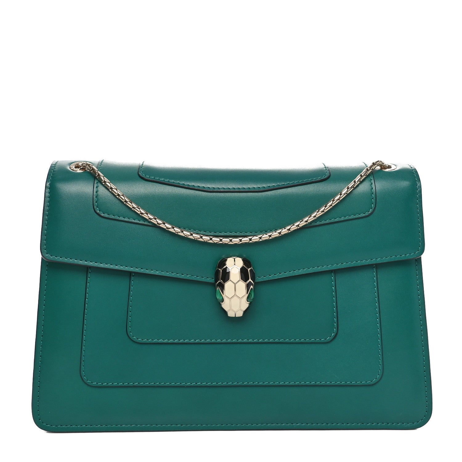 Bulgari Calfskin Serpenti Forever Shoulder Bag Emerald Green 1 of 9