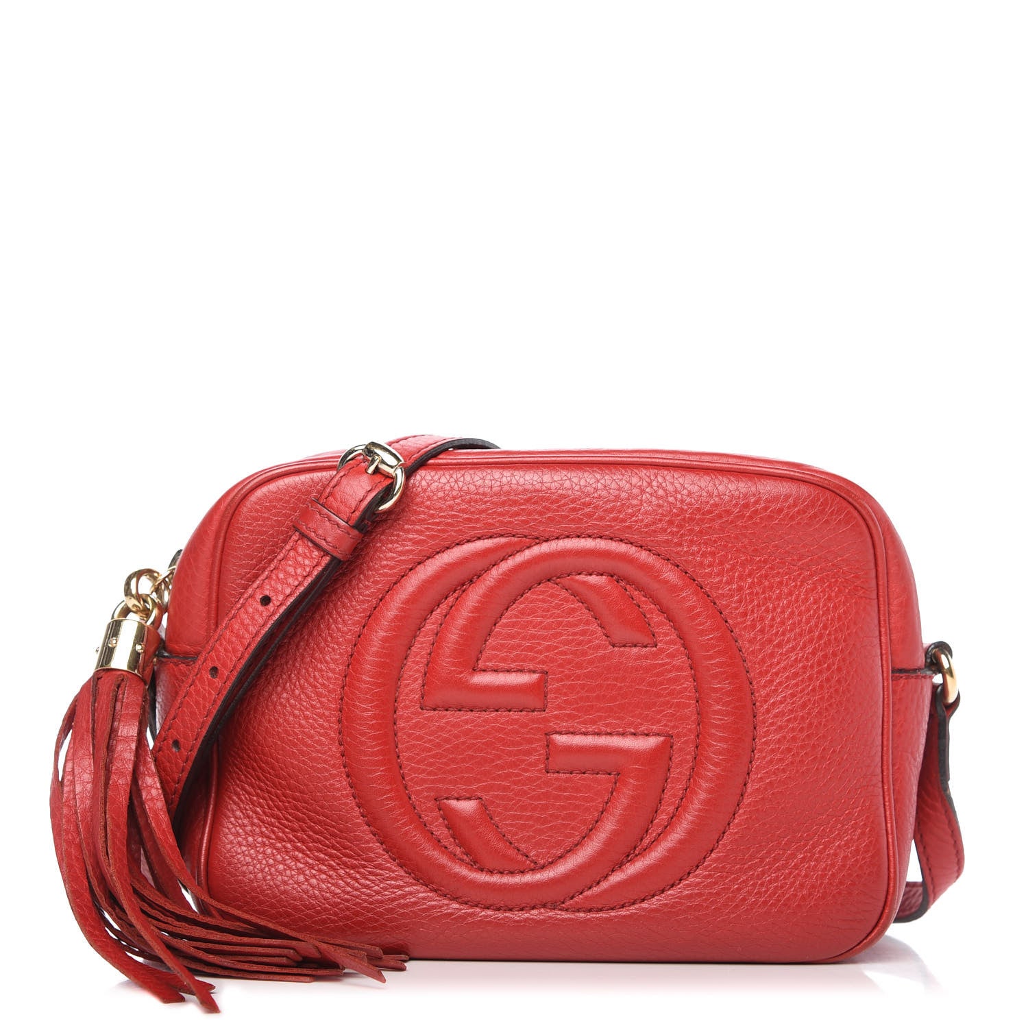 Gucci Pebbled Calfskin Small Soho Disco Bag Tabasco Red 1 of 10