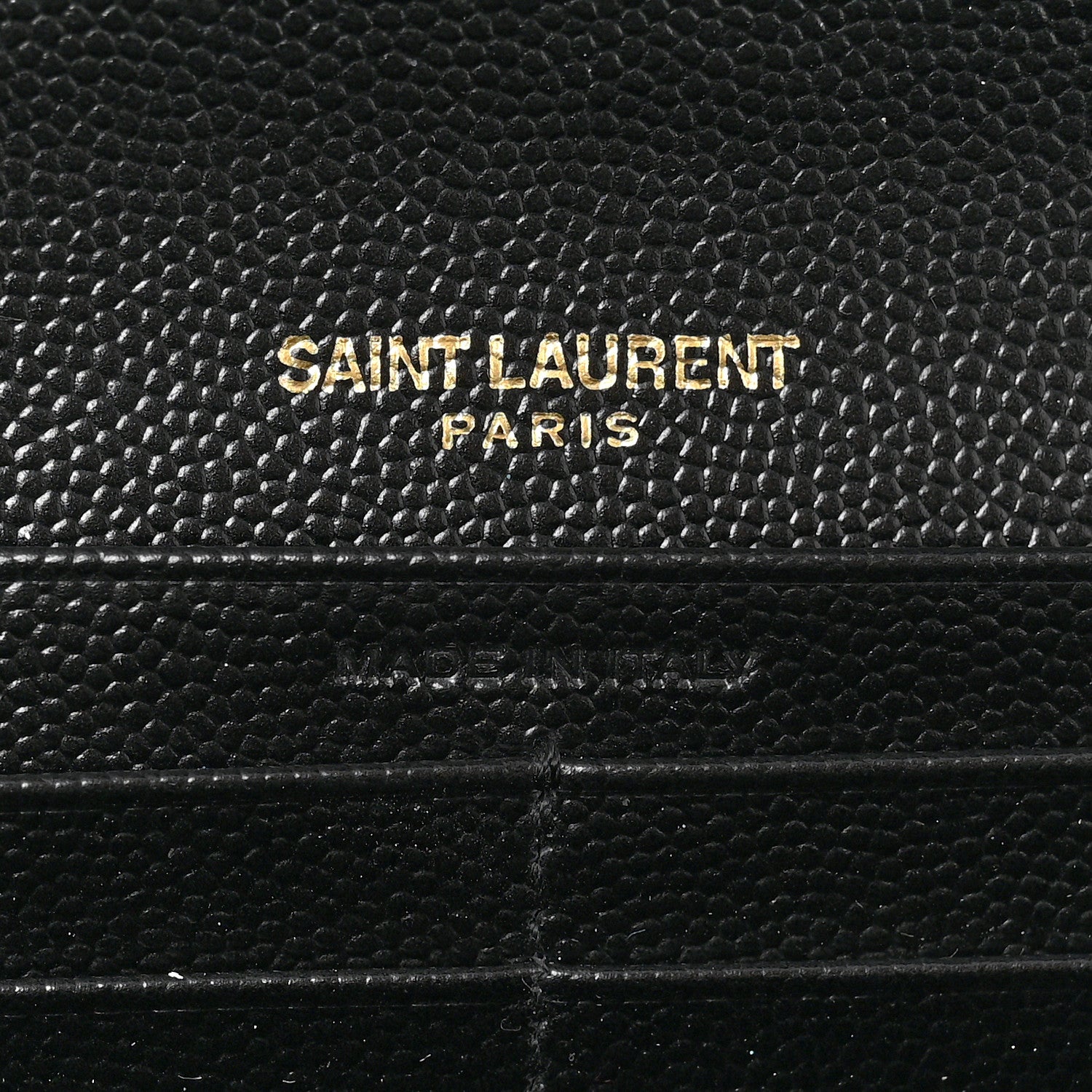 Saint Laurent Grain De Poudre Matelasse Chevron Monogram Flap Wallet Black 6 of 8