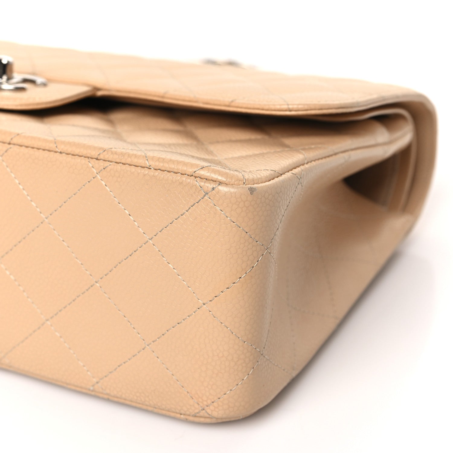 Chanel Caviar Quilted Jumbo Double Flap Beige Clair 9 of 10