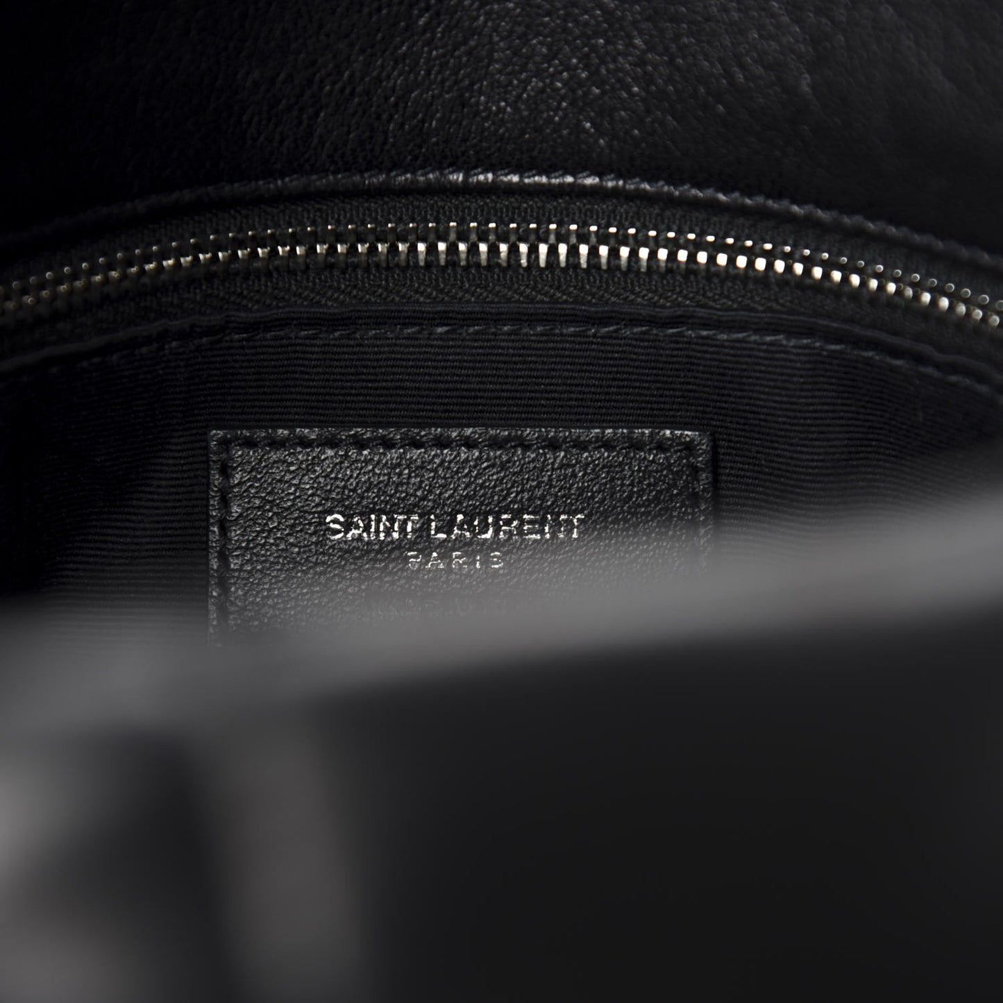 Lambskin Quilted Medium Loulou Puffer Monogram Chain Satchel Black