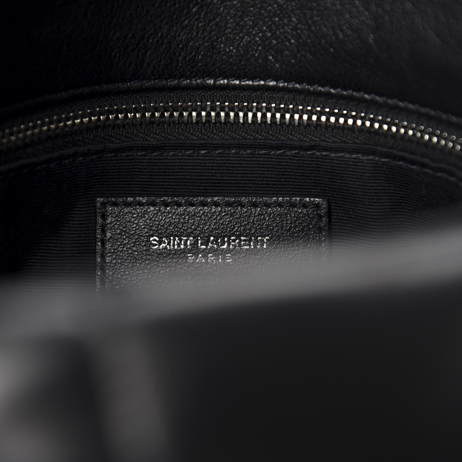 Saint Laurent Lambskin Quilted Medium Loulou Puffer Monogram Chain Satchel Black 8 of 11