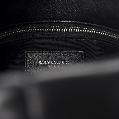 Saint Laurent Lambskin Quilted Medium Loulou Puffer Monogram Chain Satchel Black 8 of 11