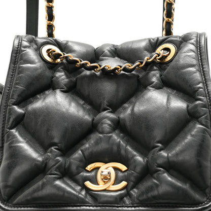 Chanel Iridescent Calfskin Quilted Chesterfield Backpack Black 9 of 11