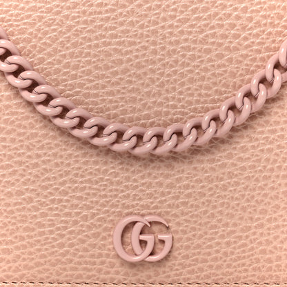 Gucci Dollar Calfskin Enamel Monochrome Mini GG Marmont Chain Wallet Perfect Pink 7 of 9