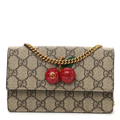 Gucci GG Supreme Monogram Mini Cherry Chain Bag 1 of 9