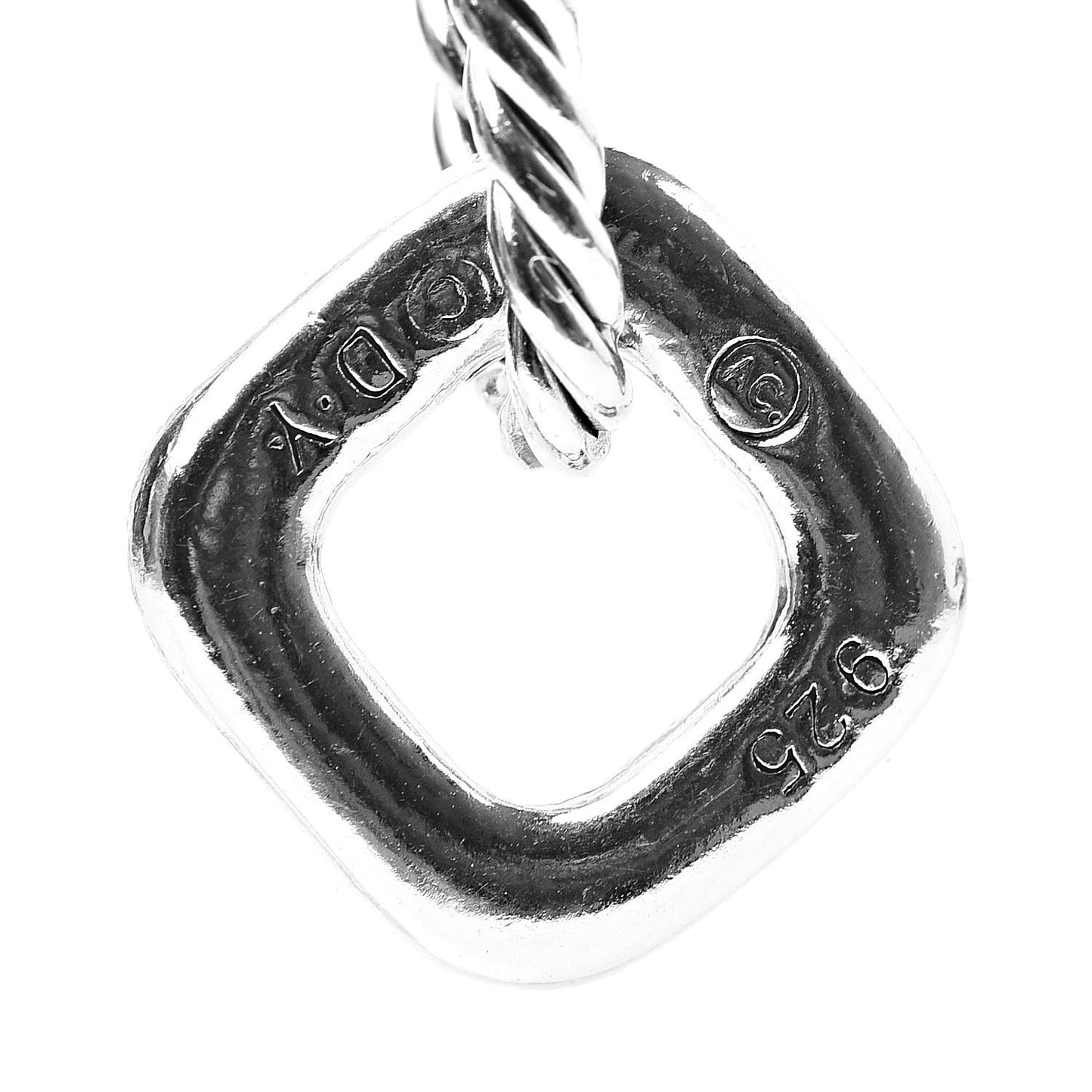 Sterling Silver Diamond Cable Heart Charm Bracelet