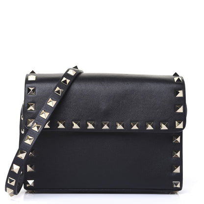 Valentino Garavani Vitello Rockstud Flap Crossbody Bag Black 1 of 15