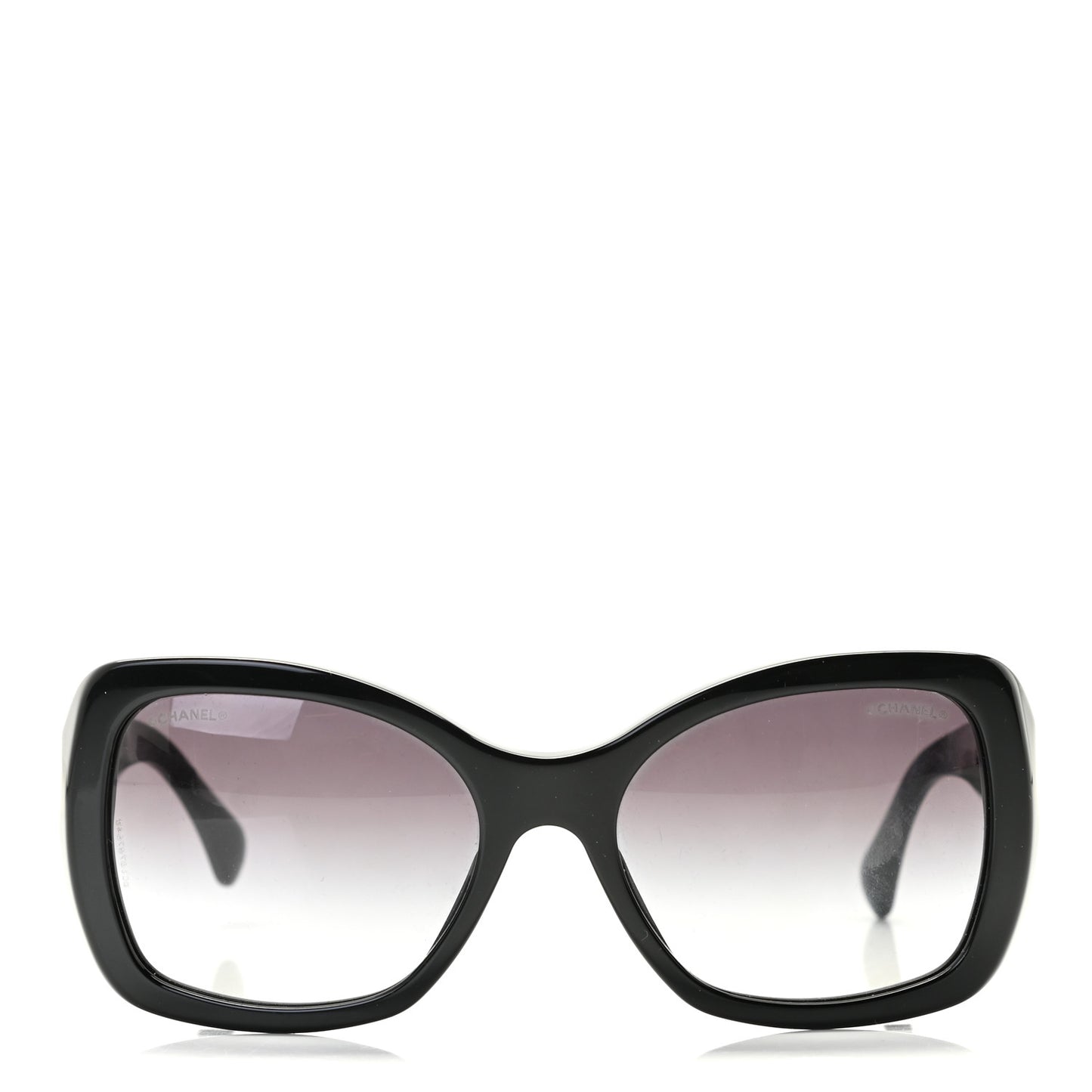 Acetate Metal Chain Square Sunglasses 5305 Black