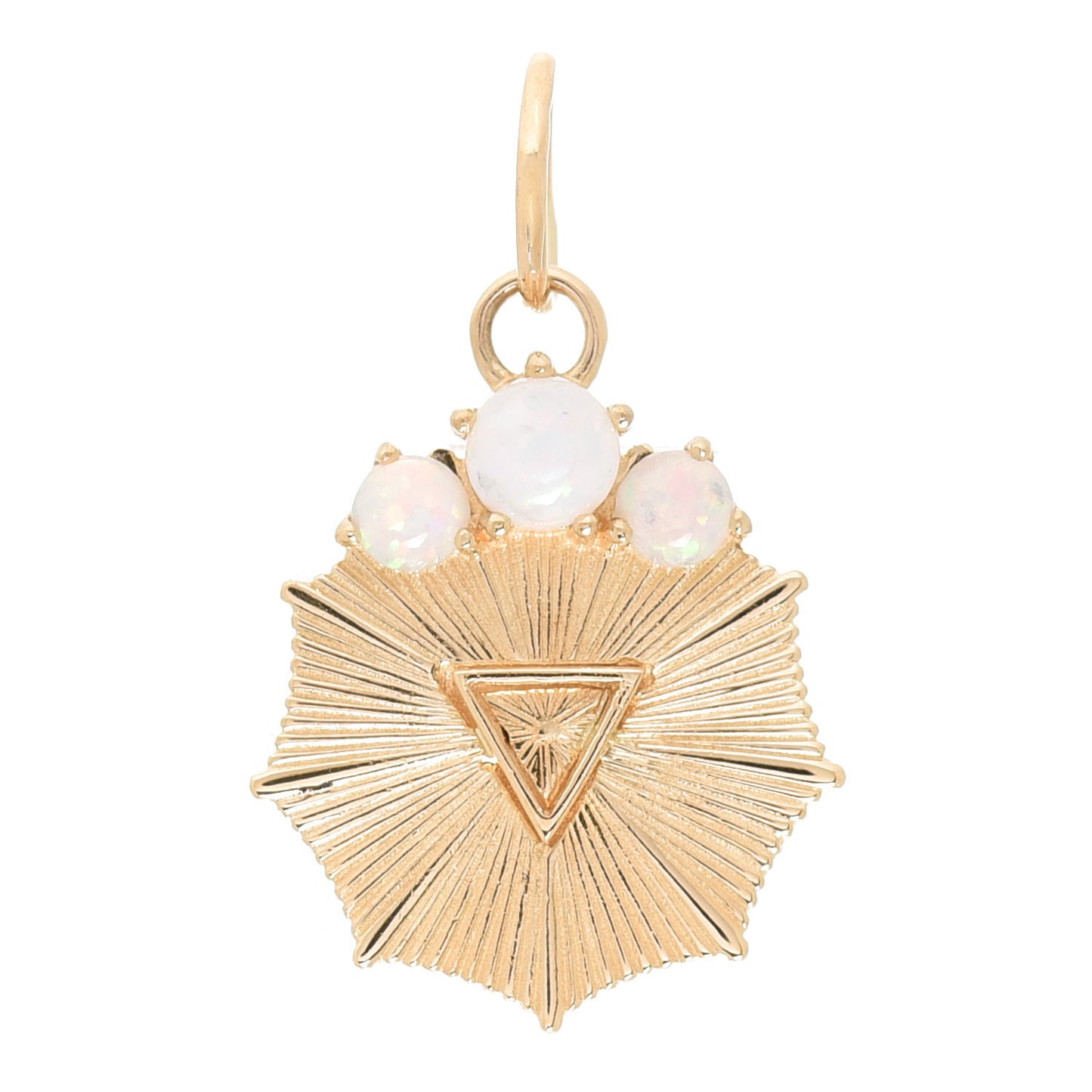 18K Yellow Gold Opal Miniature Water Medallion Pendant