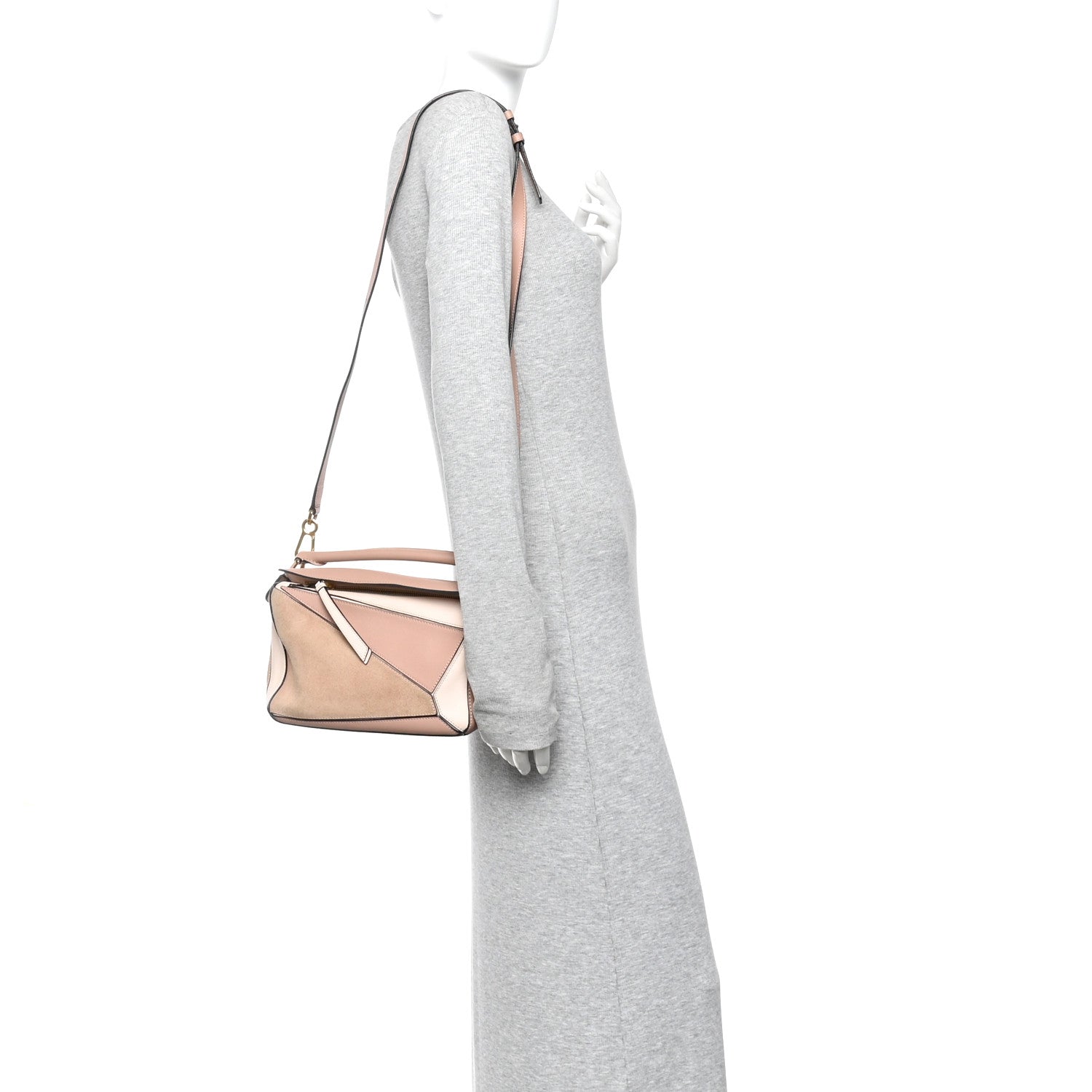 Loewe Calfskin Suede Small Puzzle Bag Blush 2 of 12